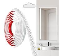 JUNART PVC Moldings Trim, 300cm×2cm, Peel and Stick Self-Adhesive, Coving for Ceilings, Wall Moldings for Wall Edge, Mirror Frames, Ceiling, Skirting Boards, Cabinet(White Silver)