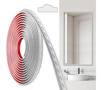 JUNART PVC Moldings Trim, 600cm×2cm, Peel and Stick Self-Adhesive, Coving for Ceilings, Wall Moldings for Wall Edge, Mirror Frames, Ceiling, Skirting Boards, Cabinet(Silver)