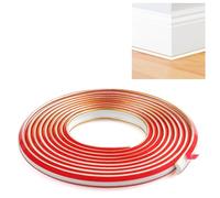 JUNART TPE Skirting Board Trim, Flexible Caulk Strip Moulding Trim, Self-Adhesive Edging Strip Coving for Wall, Ceiling, Corner Decoration, Worktops, Floor(12×9mm,300cm,White Gold)