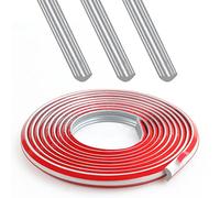 JUNART TPE Skirting Board Trim, Flexible Caulk Strip Moulding Trim, Self-Adhesive Edging Strip Coving for Wall, Ceiling, Corner Decoration, Worktops, Floor(12×9mm,300cm,Silver)