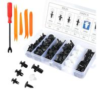 JUNART Universal Car Fastener Kit with 100 Plastic Rivets and 5 Removal Tool,Suitable for the Repair and Shaping of Most Cars.