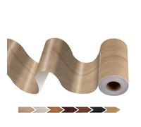 JUNART Wood Grain Repair Tape(10cm×1000cm), Self-Adhesive Waterproof Realistic Textured Repair Duct Tape for Tables, Baseboards, Doors, Windows, and Floors with Plastic Scraper(Yellow Teak)