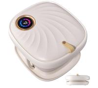 Junatuqiu Foot Spa Bath Massager with Heat Bubble，Heating Foot Soaking Tub for Collapsible Foot Bath Bucket with Bubbles, Remote Control，Red Light, Pumice Stone, and Shiatsu Rollers for Gift