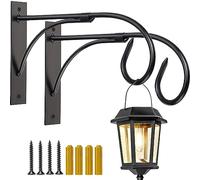 JUNBEI Wall Mount Plant Hanging Bracket, 11 Inches Hanging Plant Hook, Heavy Duty Rustic Decorative Metal Plant Hanger for Hanging Plant Flower Lantern Bird Feeder Wind Chimes (Set of 2)