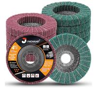 Junchamp 10Pcs 120 & 240 Grit Nylon Fiber Flap Disc Polishing Grinding Wheel, Scouring Pad Buffing Wheel, Abrasive Grinding Discs for 4-1/2" Angle Grinder, Paint & Rust Remover