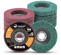 Junchamp 10Pcs 180 & 320 Grit Scour Flap Disc 4 1/2 Inch Angle Grinder Attachment for Metal Wood Scuff Grinding Sanding Discs Scouring Pad Polishing Wheel Paint Rust Remover