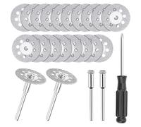 Junchamp 20Pcs 22mm Diamond Cutting Wheel Cut Off Discs for Rotary Tool with 3mm Mandrel for Stone Glass Jade Ceramics Cutting