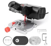 Junchamp Mini Miter Cut-Off Chop Saw for Hobby Miniature Model Making, Carbon Arrow Shafts, Zinc Stained Glass Came, 223/5.56 Brass - Small Electric Table Saw Tool Cuts Max. 1/2" High x 1/2" Wide