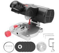 Junchamp Mini Mitre Cut-Off Chop Saw for Hobby Miniature Model Making, Arrow Shafts, Zinc Stained Glass Came, 223/5.56 Brass, Small Electric Table Saw Tool - Cuts Max. 1/2" High x 1/2" Wide