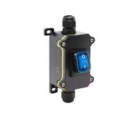 Junction Box 30A High Current Connetor Outdoor Inline Power Cord 110V 220V 12V 24V Marine Rocker Switch on Off Waterproof IP65(0111-SB,5-Unit,12V-24V)