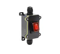 Junction Box 30A High Current Connetor Outdoor Inline Power Cord 110V 220V 12V 24V Marine Rocker Switch on Off Waterproof IP65(0111-SR,3-Unit,12V-24V)