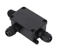 Junction Box, Black PC Material, IP66 Rated for Indoor and Outdoor Use with 24A 450V, 3-6.5mm Cable Compatible, Resistant for Electrical, Communication, Firefighting,
