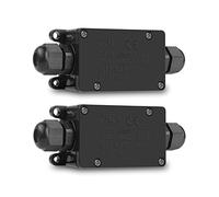 Junction Box - IP65 Waterproof 2 Way Electrical Junction Box Electrical Boxes Outdoor Project Enclosure Underground Cable Line Wires Power Cord Connector Protection, Ø4-8mm Diameter Cable (2 Pack)