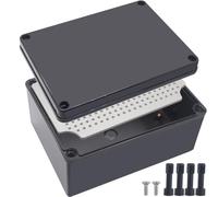 Junction Box,IP67 Waterproof ABS Black Project Box with Mounting Plate Electrical Box Enclosure for Outside Electronics 7.9 x 5.9 x 3.9inch(200x150x100mm)
