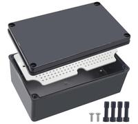 Junction Box,IP67 Waterproof ABS Black Project Box with Mounting Plate Electrical Box Enclosure for Outside Electronics 9.8 x 5.9 x 3.9inch(250x150x100mm)