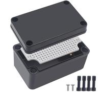 Junction Box,IP67 Waterproof ABS Black Project Box with Mounting Plate Electrical Box Enclosure for Outside Electronics 5.1 x 3.1 x 2.8inch(130x80x70mm)