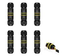 Junction Box Outdoor Waterproof Electrical Cable Connector,NineLeaf 6PK 3-PIN M20 Extension Electrical Cable Protector for Cable Diameter Ø5-12mm,for Outdoor Road Landscape Lights,External Cord Boxes