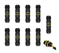 Junction Box Outdoor Waterproof Electrical Cable Connector,NineLeaf 9PK 3-PIN M20 Extension Electrical Cable Protector for Cable Diameter Ø5-12mm,for Outdoor Road Landscape Lights,External Cord Boxes