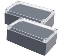 Junction Box, Zulkit Project Box IP65 Waterproof Outdoor Box ABS Plastic Electrical Boxes Electronic Enclosure 7.9 x 4.7 x 2.95 inch (200 x 120 x 75mm) Pack of 2