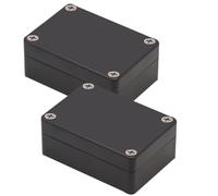 Junction Box, Zulkit Project Box IP65 Waterproof Outdoor Box ABS Plastic Electrical Boxes Electronic Enclosure Black 3.27 x 2.28 x 1.30 Inch(83x58x33mm)(Pack of 2)