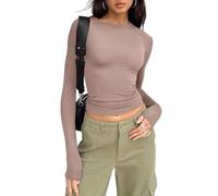 JunD Women's Basic Slim Fit T-Shirt Top Y2K Top Womens Clothes Modest Gym Clothes for Women Streetwear Neon Top for Women UK Plain T Shirts Women Cute Tight Fashion Shirts