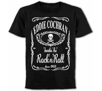 JUNDAO Mens Eddie Cochran T Shirt in Fashion Crew Neck Short Sleeves Size XL Black