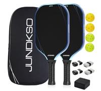 JUNDKSO Pickleball Paddles Set of 2 -Composite Carbon Fiber Pickle Ball Paddle -USAPA Compliant Pickle Racket -Portable Outdoor Sports Equipment for Adults -Men's and Women's Training or Game Gift Set