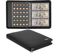 JUNDUN Fireproof Coin Collection Album,300 Pockets & 36 Sleeves
