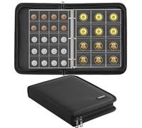JUNDUN Fireproof Coin Collection Album with 260 Pockets for 20-38mm