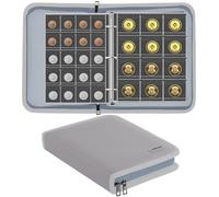 JUNDUN Fireproof Coin Collection Album with 260 Pockets for 20-38mm