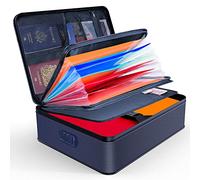 JUNDUN Fireproof Document Box with Lock Fireproof Waterproof