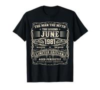 June 1981 44th Birthday Gifts For Men 44 Year Old Bday T-Shirt