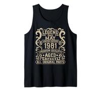 June 1981 45th Birthday Decorations Vintage 45 Birthday Tank Top