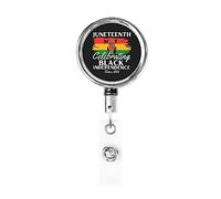 June 19th 1865 Freedom Independence Day Retractable Badge Holder Reel Clip Id Card Holder forNurse Student Office Worker