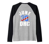 June 30 DRC Independence Democratic Republic Of The Congo Raglan Baseball Tee