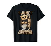 June 89th Birthday Men Women 1937 Awesome Teddy Bear T-Shirt