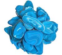 June&Ann Blue Agate Light Table Slices,Large Size,approx. 3-4inch Length, 10 Pcs Irregular Polished Agate Slab Cards Healing Crystals Geode Stones for Home Decoration & Jewelry Making