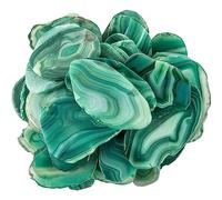 June&Ann Green Agate Light Table Slices,Large Size,approx. 3-4inch Length, 10 Pcs Irregular Polished Agate Slab Cards Healing Crystals Geode Stones for Home Decoration & Jewelry Making