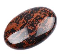 June&Ann Natural Mahagony Obsidian Palm Stones, Healing Gemstone Therapy Worry Crystal Stones for Meditation Chakra Balancing Collection, Oval Shape