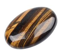 June&Ann Natural Tiger's Eye Palm Stones, Healing Gemstone Therapy Worry Crystal Stones for Meditation Chakra Balancing Collection, Oval Shape