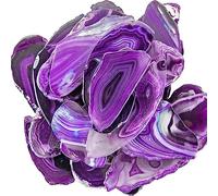 June&Ann Purple Agate Light Table Slices,Large Size,approx. 3-4inch Length,10 Pcs Irregular Polished Agate Slab Cards Healing Crystals Geode Stones for Home Decoration & Jewelry Making