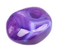 June&Ann Purple Agate Palm Stones, Healing Gemstone Therapy Worry Crystal Stones for Meditation Chakra Balancing Collection, Irregular Shape