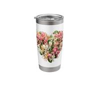 June Birth Flower Honeysuckle Heart Stainless Steel Insulated Tumbler