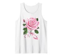 June Birth Flower Pink Rose Watercolor Bloom Tank Top