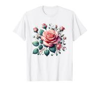 June Birth Month Pink Rose Floral Bloom T-Shirt