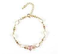 (June) Heart Birthstone bracelet unlimited love bracelet women and girls heart Birthstone 12 month birthstone bracelet suitable for mother, wife, girl, sisters, birthday, mother's day, valentine's day