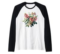 June Honeysuckle Birth Flower Floral Bloom Raglan Baseball Tee