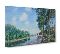 June Sunshine By Alfred Sisley Canvas Print | Gallery Wrapped 30mm Frame Wall Art | 24x16 inches | Ready to Hang | Impressionist Picture | Living Room Bedroom Lounge Office