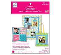 June Tailor Colorfast Sew-in Ink Jet Fabric Sheets 8.5 x 11-inch 3 kg White, Cotton, 3 Count (Pack of 1)