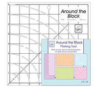 June Tailor Template Quilting Patterns. Using a Marking Pen, Create Curved Lines in 1" intervals, Acrylic, Black,Teal, by The Yard